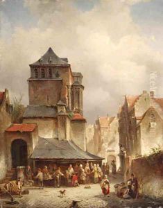 A Bustling Marketplace by Jacques Carabain