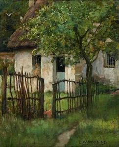 Vue D'une Chaumiere Dans Un Jardin