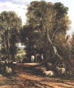 Pastoral Scene with sheep by George Cole, Snr.