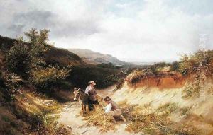 A Sandy Lane in Sussex, 1866 by George Cole, Snr.