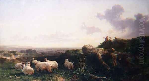 Evening on the South Downs 1867 - view 1
