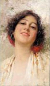 Portrait Of An Italian Beauty by Bernard Hay