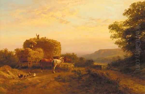 Harvesting at sunset - view 1