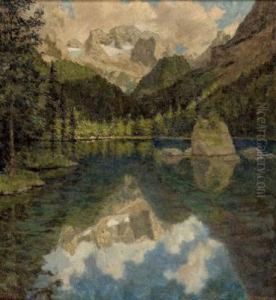 Gosausee Mit Blick Auf Den Dachstein by Karl Hayd