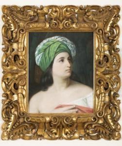 Bildnis Einer Dame Mitgrunem Turban by Francesco Paolo Hayez