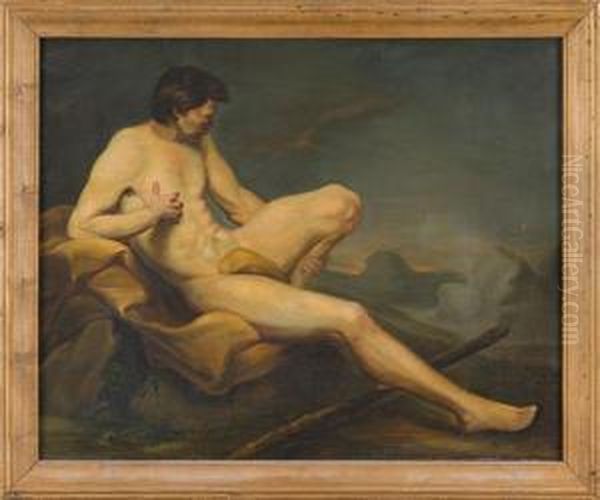 Nudo Maschile Disteso In Paesaggio - view 1