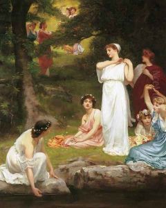 Joyous summer, pleasant it was when the woods were green by Philip Hermogenes Calderon