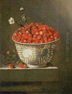 Still Life with Wild Strawberries in a Chinese Bowl by Adriaen Coorte