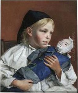 Young Girl With Doll by James Hayllar