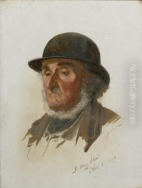 Study Of An Elderly Man In A Bowler Hat; Study Of An Elderly Man In A Straw Hat - view 1