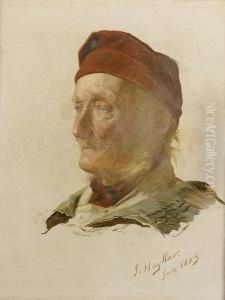 Study Of An Elderly Gentleman In A Red Hat; Study Of A Lady In An Italianate Costume