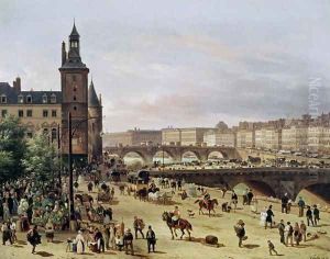 The Flower Market, 1832 by Guiseppe Canella