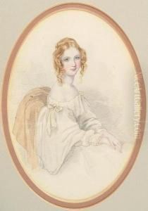 Portrait Of The Lady Caroline Capel,and Three Other Portraits Of Young Ladies by John Hayter