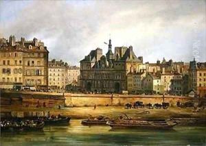 Hotel de Ville and embankment, Paris