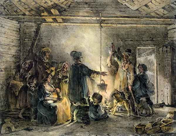 Interior of a Coal-Miner's Hut - view 1