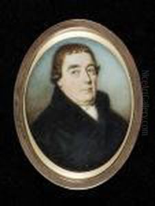 A Gentleman, Wearing Black Coat And White Cravat by Thomas Hazlehurst