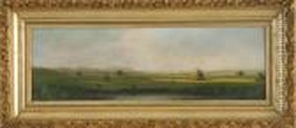 Marsh Landscape With Haystacks - view 1