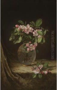 Apple Blossoms In An Opalescent Vase by Martin Johnson Heade