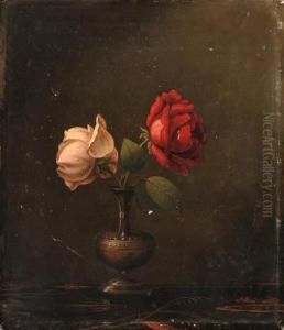 Still Life With Red And Pink Roses by Martin Johnson Heade