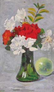 Orange And White Flowers In A Green by Michael Healy