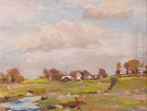 Cottage And River Flats by Michael Healy