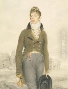Portrait Of Hastings Nathaniel Middleton With His Country Seat Beyond
