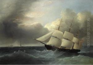 A West Indiaman Off The Eddystone Lighthouse