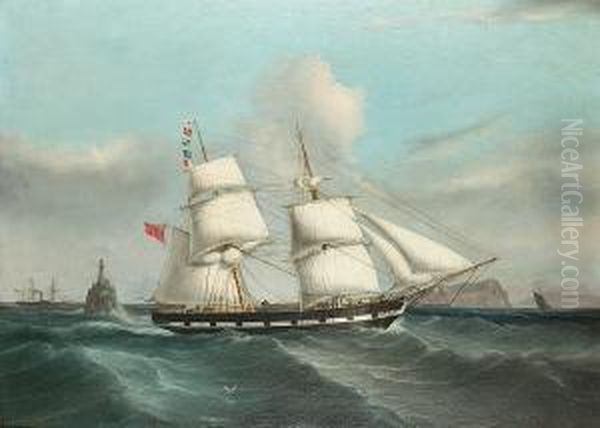 The Brig 'martha' Passing The Fastnet Rock, Homeward Bound For Liverpool - view 1