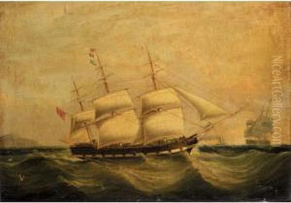 The Outward Bound Sailing Ship Sherbrooke Off Holyhead - view 1