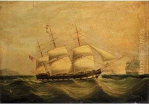 The Outward Bound Sailing Ship Sherbrooke Off Holyhead by Joseph Heard