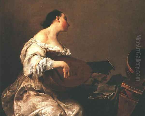 Woman Playing a Lute, 1700-05 - view 1