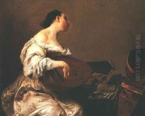 Woman Playing a Lute, 1700-05 by Giuseppe Maria Crespi