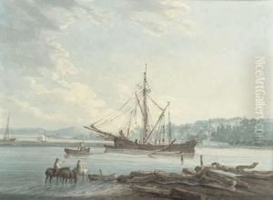 Lymington: Unloading A Timber Ship