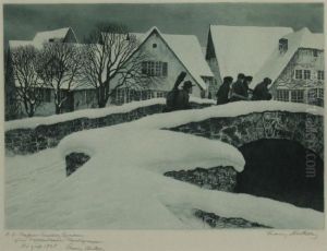 Winterliches Dorf Winterliches Dorf