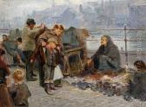 The Old Clothes Market by Ralph Hedley