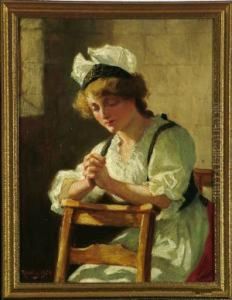 A Young Woman At Prayer by Ralph Hedley