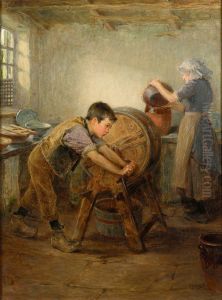 The Butter Churn by Ralph Hedley