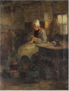 Darning By The Fire