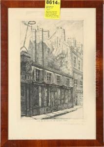 Rue De L'ecole De Medecine, Paris, Signerad Bertil Bull Hedlund by Bertil Bull Hedlund