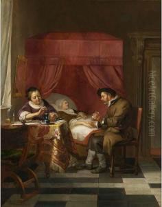 A Doctor's Visit With A Lady Pouring Medicine At The Table