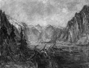"der Konigssee". Sign. Ol Auf Lwd.
 93 X 120 Cm. Rahmen by Hans Heider