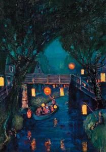 Sint Maarten-night In Giethoorn With Lanterns Hanging Fromtrees by Herman Heijenbrock