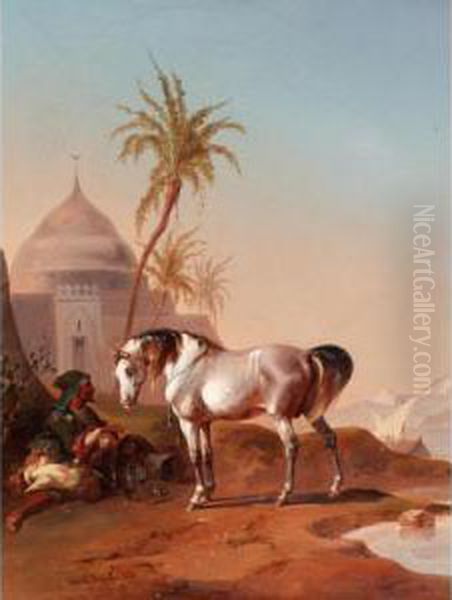 An Arab Horseman At Rest - view 1