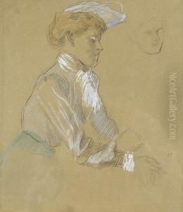 Studie Einer Sitzenden
 Dame. by Ferdinand Heilbuth