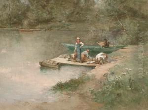 Washerwomen By A Riverbank