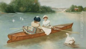 An Inquisitive Swan by Ferdinand Heilbuth
