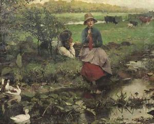 Aux bords du ruisseau romance by a brook by Evariste Carpentier