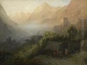 Gebirgslandschaft Im
 Abendlicht by Karl Heilmayer