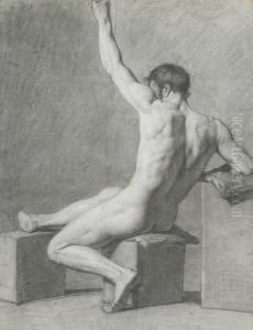 Seated Academic Nude by Francois - Joseph Heim