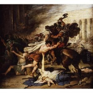 The Sack Of Jerusalem By The Romans by Francois - Joseph Heim
